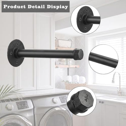 Sumnacon Wall Mounted Clothes Rack for Wardrobe, 2Pcs 7.7 Inch, Black - color: Black, size: 8 Inch