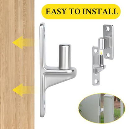 WellMade 4 Pack Heavy Duty 304 Stainless Steel Gate Hinges – Wall Mount, Non-Weld One-Piece Design, Supports 600lbs, Rustproof for Farm/Barn/Fence Gates (Screws Included)