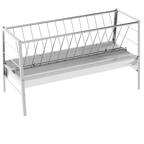 Goat Feeder, 92 Gallon Hay Feeder, Galvanized Steel Livestock Hay Feeder, Sheep Feeder Trough for Barn or Outdoor Use, Free Returns! - style: Galvanized Steel