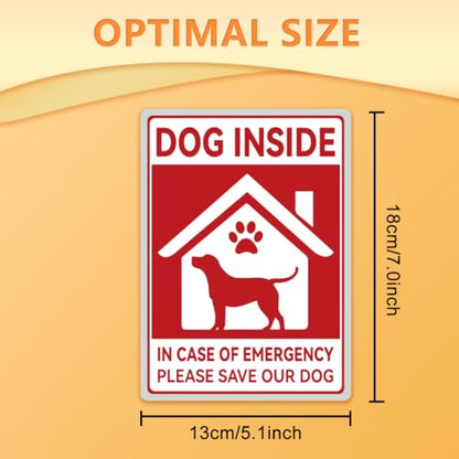 WADORN 10Pcs Dog Inside in Case of Emergency Please Save Our Dog Sticker, Dog Inside Decals Dog Rescue Sticker Dog Alert Labels Waterproof Self-Adhesive Vinyl Decals for Outdoor Window 7.08x5.12 Inch - style: Dog Inside