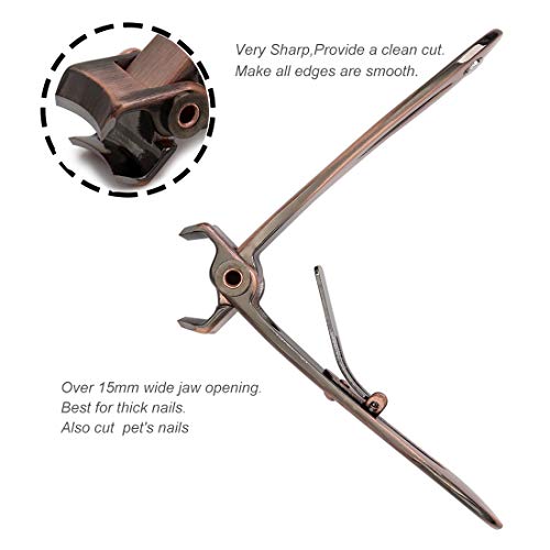 Ultra Wide Jaw Opening Nail Clippers Set, Toenail Clippers for Thick Nails, Heavy Duty Nail Cutter, Stainless Steel Toe Nail Clippers for Seniors, Men & Women Manicure,Pedicure,Big(Bronze) - color: Bronze
