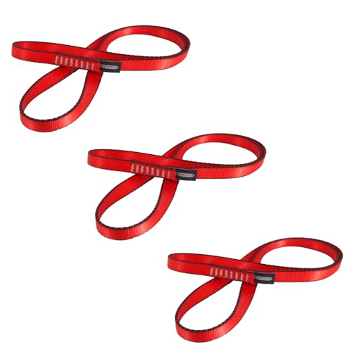 NewDoar 16mm Climbing Sling UIAA CE Certified,23KN EN566 Certified,Climbing Utility Cord Rock Climbing,Creating Anchors System,Rappelling Gear,Perfect for Tree Work - color: red, size: 71"/180cm/3pcs
