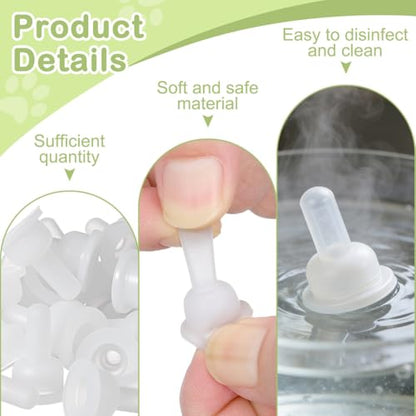 VILLCASE 40pc Pet Feeding Bottle Kitten & Puppy Nipples