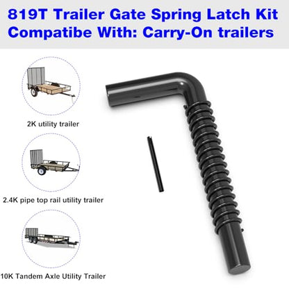Trailer Gate Pin 819T for Carry-On Utility Trailers Heavy Duty Latch | Trailer Gate Latch Kit, Trailer Gate Spring Latch - 2 Pack