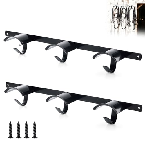 2PCS Horse Tack Bridle Hooks 3 Spot Wall Mounted Bridle Rack with Hook | Metal Horse Bridle Rack Stall Hanger Space-Saving Design Ideal for Hanging Horse Bridles, Halters, Reins