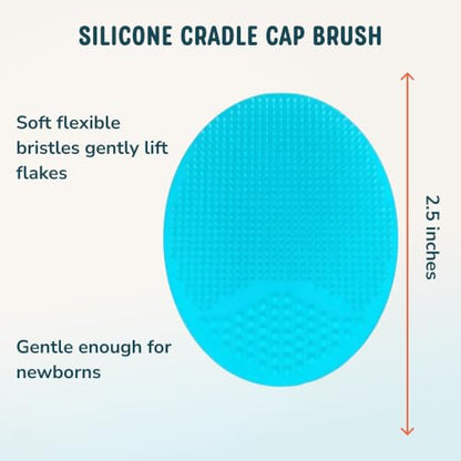 LANE & CO. Cradle Cap Brush Set, Baby & Toddler Hair Brush with Hair Paste | Baby grooming kit with soft goat-hair brush, hard-bristle brush, plant-based hair paste and cotton storage bag