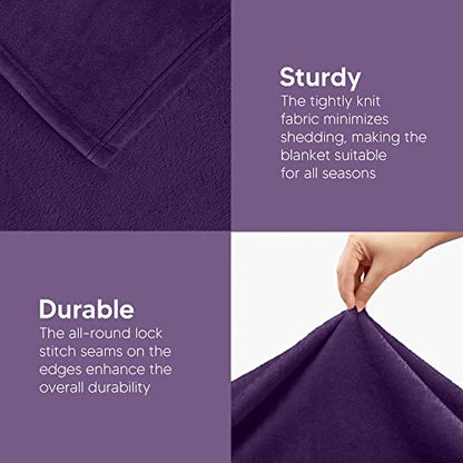Utopia Bedding Ultra Soft Fleece Bed Blanket Throw Size Purple (50x60 Inch) - color: Purple, size: Throw (50x60 Inch)