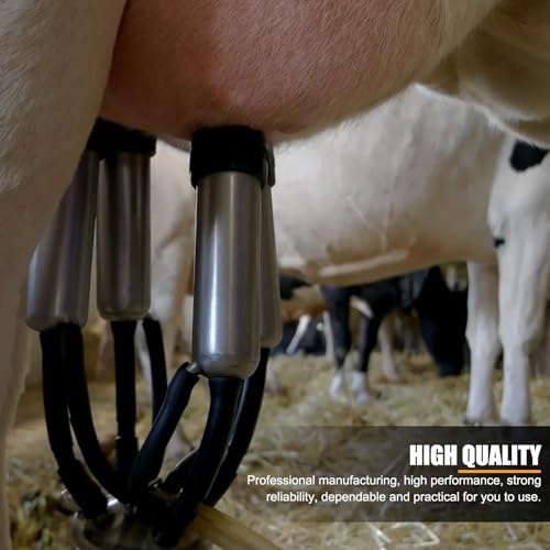 Cow Milking Cluster with 4 Silicone Teatcups, 240CC Milk Claw