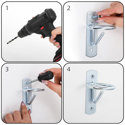 Cididu 10 Pack Bucket Hooks for Horses, Metal Water Bucket Hangers with Screws, Heavy Duty Wall Mount Feed Bucket Holder for Horse Stalls Stable Livestock Barn Farmhouse Supplies