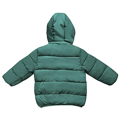 GOODKIDS Baby Girls Boys' Winter Fleece Jackets with Hooded Toddler Warm Lined Coat Outer Clothing 1-6 Years - color: Green, size: 1-2T