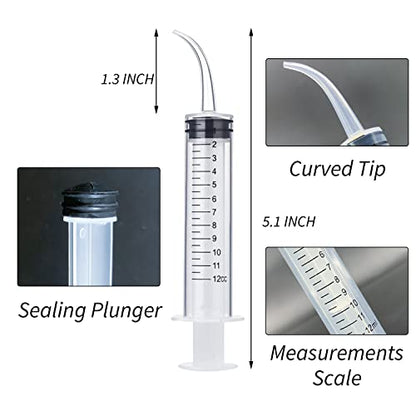 Wisdom Teeth Syringe, 5 Pack Irrigation Dental Syringes with Measure Scale & Curved Tip for Dental Care Liquid Oral Tonsil Stone - size: 5 Pack