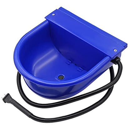 MINYULUA Automatic Heated Dog Water Bowl 2.5L Large Capacity Livestock Waterer Outdoor Pet Thermal-Bowl Drinking Bowls for Dogs Horse Cattle Cow Goat Pig Animal - color: dark blue