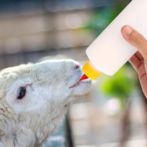 10Sets Goat Feeder Goat Bottles for Feeding Baby s 400ML Feeding Bottles Lamb Plastic Milk Feeder for Farm