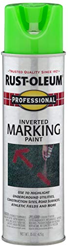 Rust-Oleum Professional Inverted Fluorescent Green Marking Spray Paint | Parking Lot Striping, Athletic Field Marking, High Visibility Lines, Upside Down Spray System, Durable Coverage, 15 oz