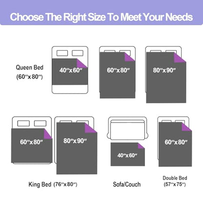 YISURE Waterproof Reversible Blanket for Bed King Size, 90"x80", Stain Proof Leakproof Bed Cover, Washable, Reusable, Protects Beds & Furniture from Spills, Stains & Splashes (Grey/Violet) | Large QueenSize Water Proof Reversible Intimacy blanket Bed Cove