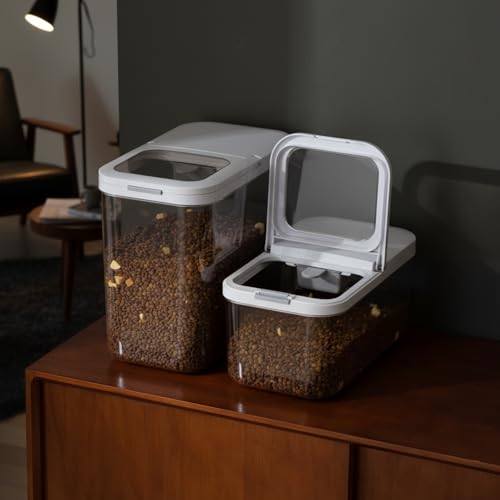 LivLab Mker Pet Food Storage Containers With Lids & Scooper - color: 12KG-White-1