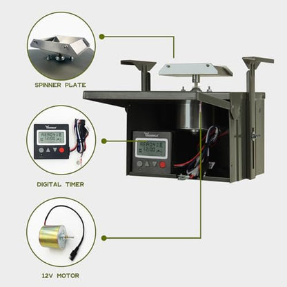 Highwild 12V Digital Deer Feeder Kit for Hunting, up to 8 Feed Times