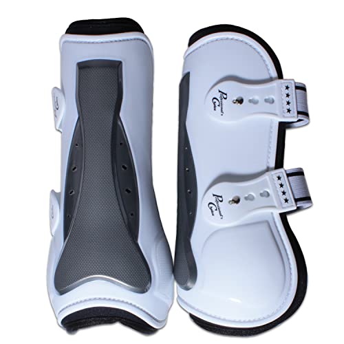 Professional's Choice Pro Performance Show Jump Boots | Front Pair | Universal Size - color: White, style: TPU Fastener