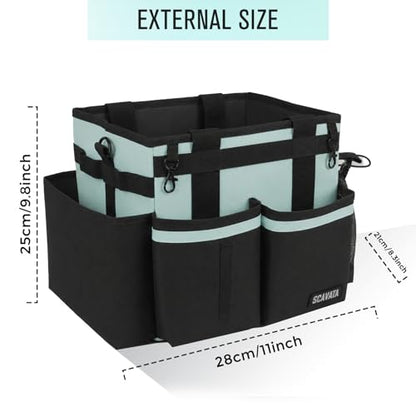 SCAVATA Compact Wearable Cleaning Caddy with Handle & Shoulder Straps - color: BabyBlue