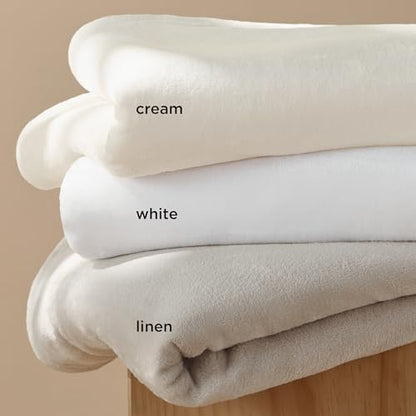 Bedsure Fleece Blankets King Size Cream - Bed Blanket Soft Lightweight Plush Cozy Fuzzy Luxury Microfiber, 108x90 inches - color: 01 - Cream, size: King (108" x 90")