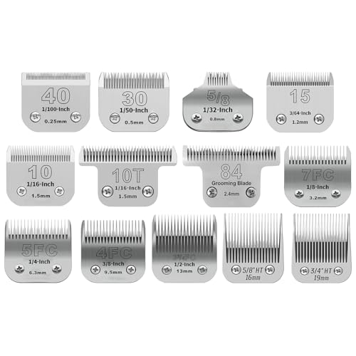 Dog Grooming Blade Kit,Compatible with Andis/Oster A5,Wahl KM10 Series - color: Mixed Blades (13 Pack)
