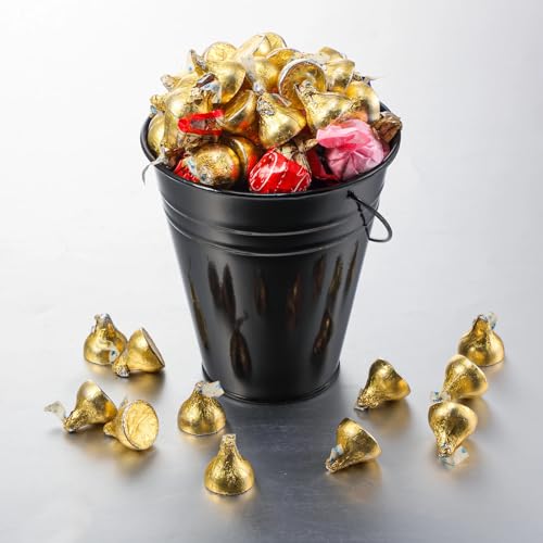 Sadnyy 12 Pack 4.5 X 5 inch Black Metal Buckets - color: Black, size: 4.5 x 5 in