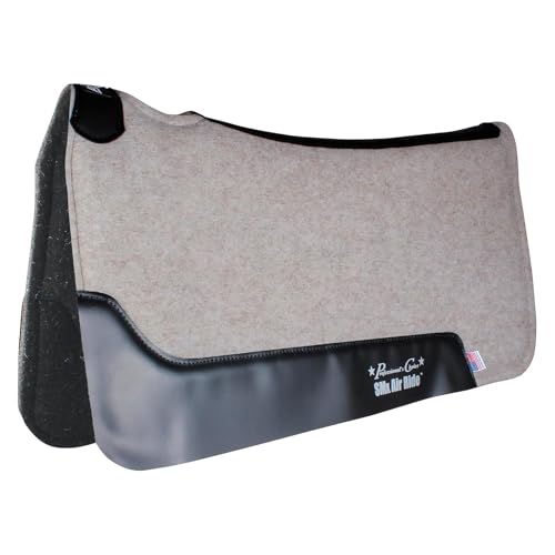 Professional's Choice Cowboy Air Ride Saddle Pad | Contoured Back Shock-Absorbing Breathable Moisture-Wicking Wool Felt Western Horse Riding Saddle Pad - color: Tan, size: 29" x 30", style: Felt Wool