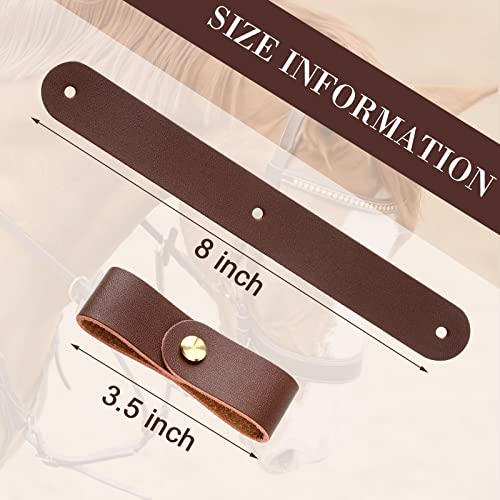 Chunful 6 Pcs Leather Breakaway Halter Replacement Straps for Horses - color: Brown