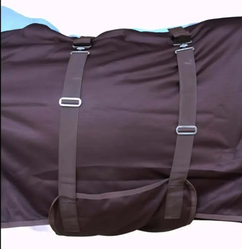 1200D Horse Turnout Blanket Waterproof, Breathable, Heavy-Weight Winter Blanket with 300g Fill, Ripstop Outer Shell - color: Sky Blue/Brown, size: 78 inches