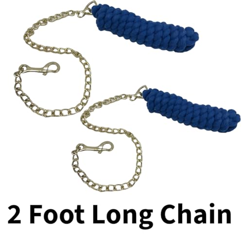 Derby Originals Cotton Lead Rope with Chain for Horse Lot of 2 - color: Black