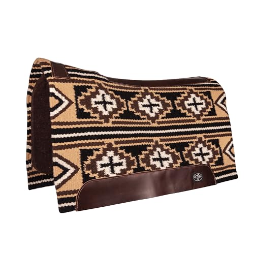 Professional's Choice Fuse Saddle Pad | Navajo Top with Steam-Pressed Bottom - color: Black/Tan, style: 1" Felt Thickness