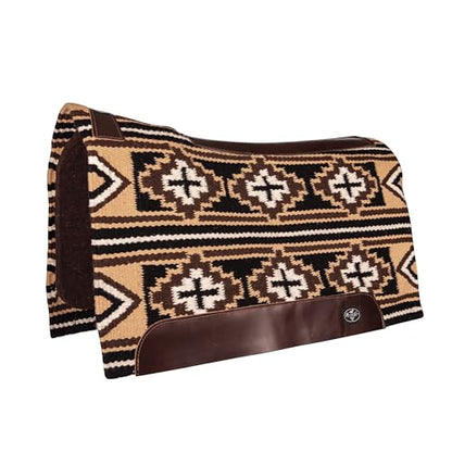 Professional's Choice Fuse Saddle Pad | Navajo Top with Steam-Pressed Bottom - color: Black/Tan, style: 1" Felt Thickness