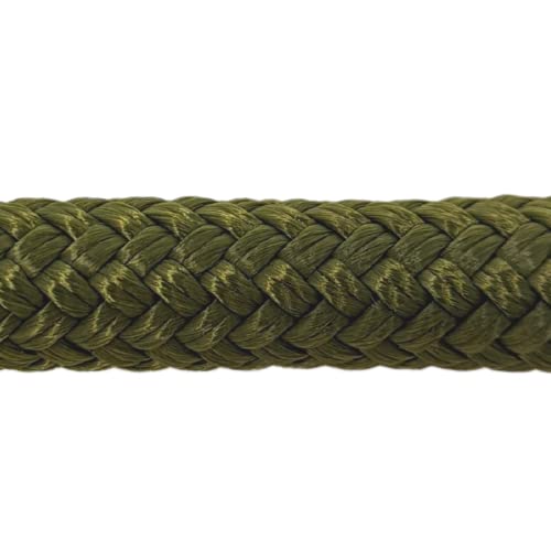 Double Braid Lead Rope with Eye Splice Loop, 12-14FT Lengths (Olive Green, 12 ft.) - color: Olive Green, size: 12 ft.