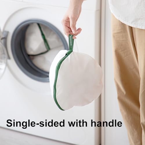 Round Reversible Laundry Net, 2-Size Mesh Laundry Bag Set, Fine Mesh Wash Bags for Delicates, Lingerie, Bras, Socks, White