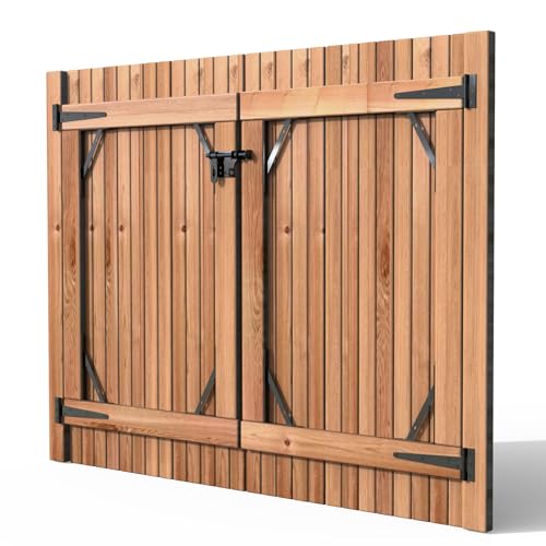 Fence Gate Frame Kit with 8 inch Hinges, Includes 8PCS Corner Brace BracketsGate Hardware kit for Wood Fence, Shed Doors, (2 Sets 8 inch Wooden Fence Gate) - size: 2 Sets 8 inch Wooden Fence Gate