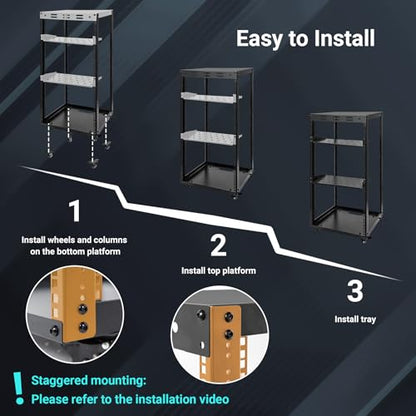 20U Server Rack w/ 2 Racks, Versatile Open Frame IT Rack - size: 20U