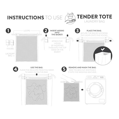 2Pcs Mesh Laundry Bags for Delicates w/Hooks, Hanging Durable Laundry Mesh Wash Bags Attachable Inside Laundry Basket, Lingerie Bags for Washing Bras, Socks – 12x10 Washable Laundry Bag