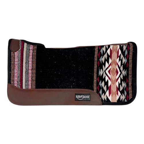 Reinsman APEX Ranahan Tacky Too Soft Breathable Non-Slip Shock-Absorbing Fleece-Lined Moisture-Wicking Contoured Back Protection Horse Riding Saddle Pad - color: Black