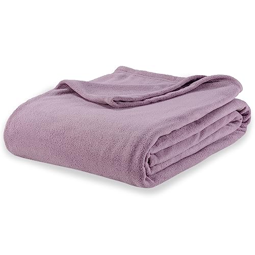 Berkshire Blanket Microfleece King Size Bed Blanket Lavender, Lightweight Soft Breathable Plush Micro Fleece Blanket for Bed Couch Sofa, 90x108 Inches - color: Lavender, size: King/Cal King