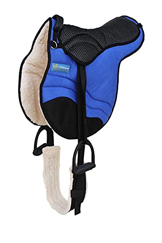 CHALLENGER Horse English Western Trail Fleece Padded Adjustable Bareback Saddle Pad 39TS05 - color: Blue