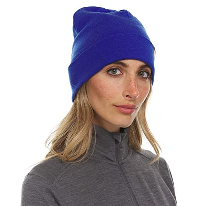 100% Merino Wool Cuff Beanie - Mens & Womens Warm Winter Hat - Watch Cap - Toque - Novelty Beanie - One Size Fits Most - color: Royal Blue