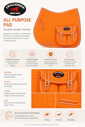 CHALLENGER Horse Quilted English Saddle PAD Pockets Half Faux Fur Padded Australian 7274