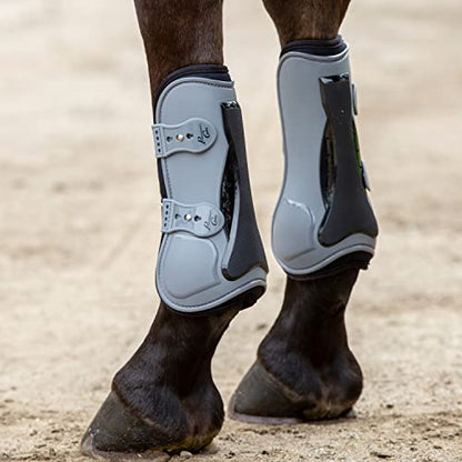 Professional's Choice Pro Performance Show Jump Boots | Front Pair | Universal Size - color: Charcoal, style: TPU Fastener
