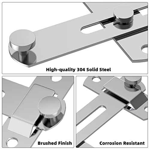 L'aimefois 180 Degree Flip Sliding Barn Door Lock for Privacy (Silver 1) - color: silver 1
