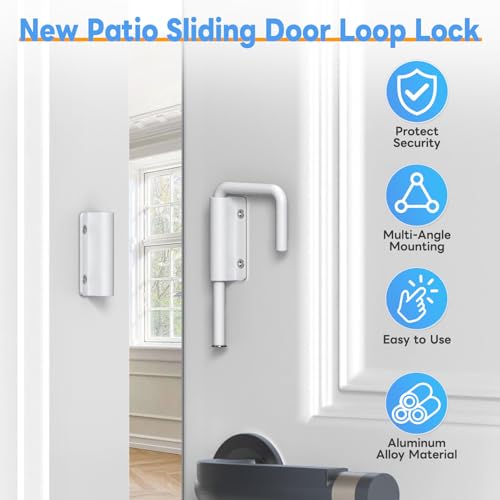 Sliding Door Loop Lock Latch, 2-3/8 Inch Barn Door Lock White 1PC - color: White-1 Pc