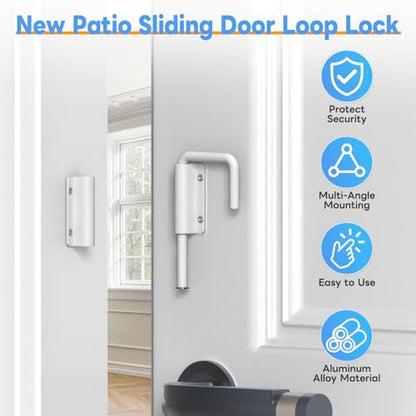 Sliding Door Loop Lock Latch, 2-3/8 Inch Barn Door Lock White 4PC - color: White-4 Pcs
