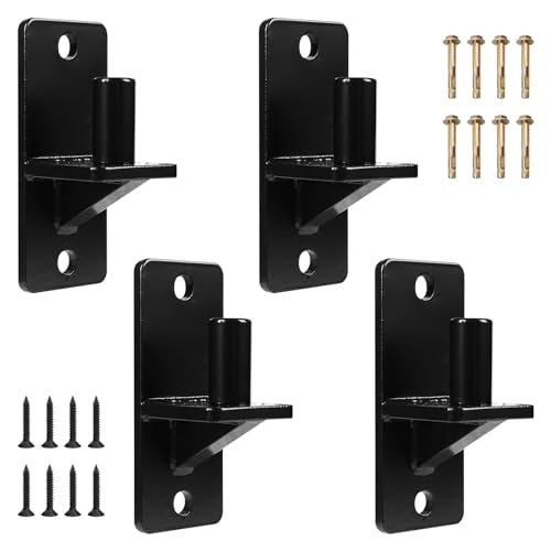 Wall Mount Gate Hinges, Black Farm Gate Hinge, 4 Pack Chain Link Fence Gate Hinge with 5/8 Hinge Pin (Screws Included), Heavy Duty Gate Hinges for Metal Gates Wooden Fences… - color: Black-4PCS