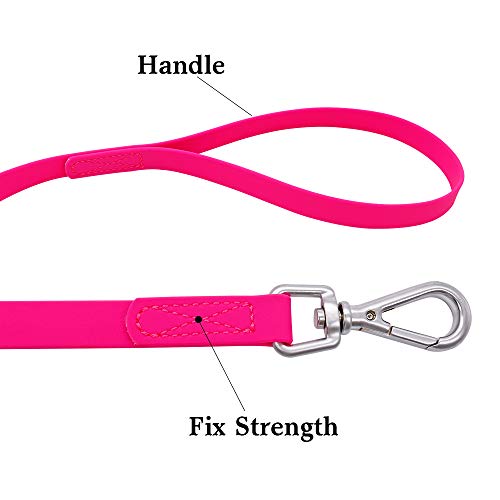 Waterproof Dog Training Leash 50FT 30FT 15FT 10FT 5FT Heavy Duty Recall Long Lead for Large Medium Small Dogs (5FT, Pink) - color: Pink, size: 5FT