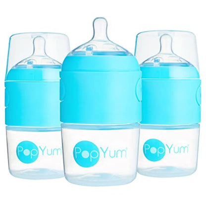 PopYum 5 oz Blue Anti-Colic Formula Making Baby Bottles, 3-Pack - color: Blue, size: 5 Ounce (Pack of 3)