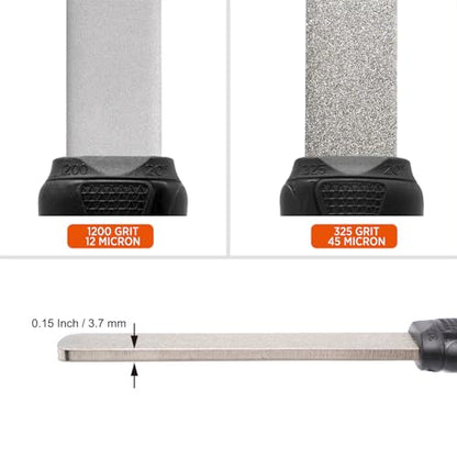 SHARPAL 121N Dual-Grit Diamond Sharpening Stone Garden Tool File | Coarse 325 / Extra Fine 1200 Grit, Knife Sharpener For Lawn Mower Blade, Axe, Hatchet, Hedge Shears, Chisels, Drills - style: Sturdy Handle